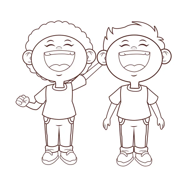 Enfants sourire heureux — Image vectorielle
