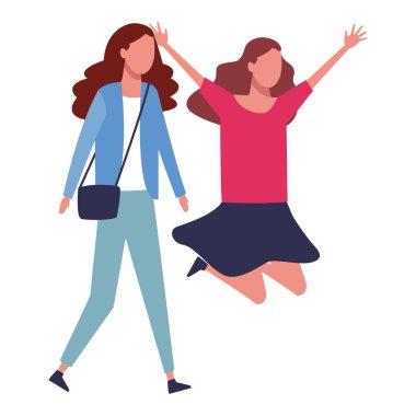 yüzü olmayan kızlar atlama heyecanlı