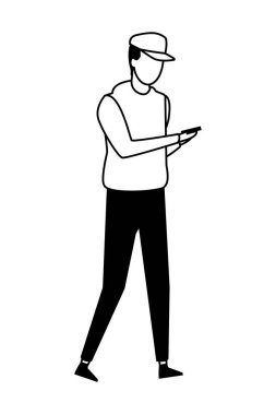 yüzü olmayan adam smartphone siyah beyaz