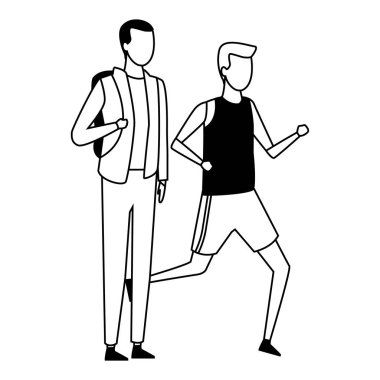 yüzü olmayan çocuklar spor çalışan siyah beyaz