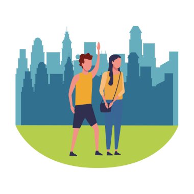 Şehir Parkı arkadaşlar simgesini yuvarlak