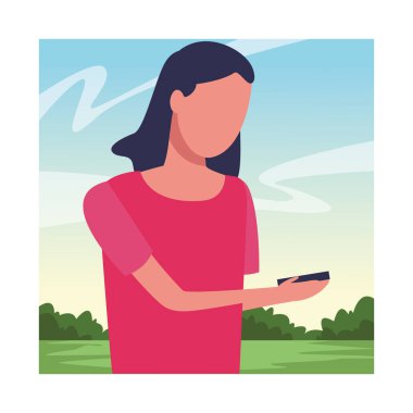 meçhul kız smartphone portre