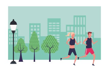 yüzü olmayan çift spor koşma