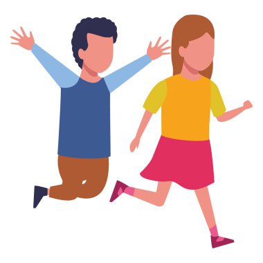 Çizgi film oynayan çocuklar