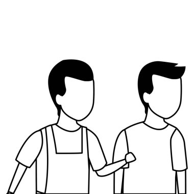 Çizgi film siyah ve beyaz oynayan çocuklar