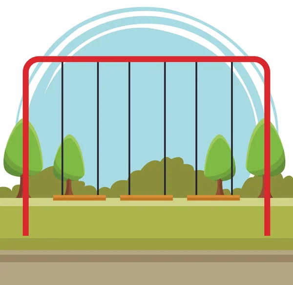 Playground swing playground desenhos animados — Vetor de Stock