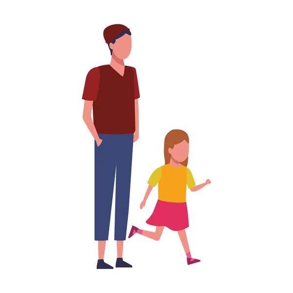 家庭和孩子动画片 — 图库矢量图片