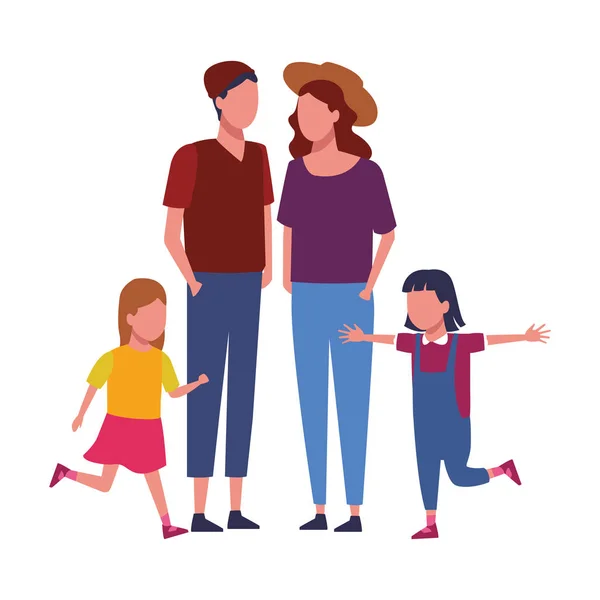 Familj och barn tecknad — Stock vektor