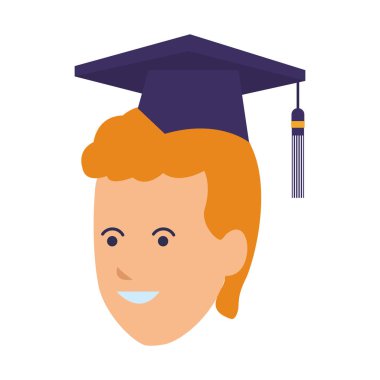 Genç adam baş mezuniyet şapka