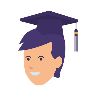 Genç adam baş mezuniyet şapka