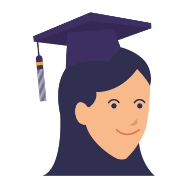 Genç kadın baş mezuniyet şapka