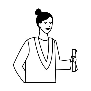 Öğrenci mezuniyet elbise ve şapka ile