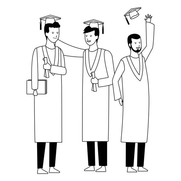 Öğrencilerin mezuniyet töreni — Stok Vektör
