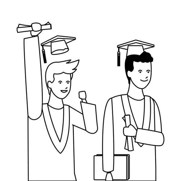 Students graduation ceremony — Stock Vector