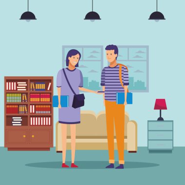 öğrenci kıyafet çift ev konuşmak