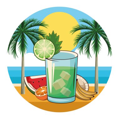 tropikal kokteyl içki simgesi