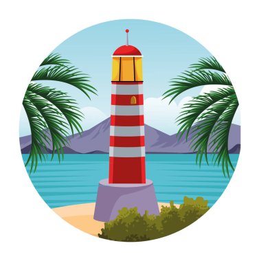 deniz kıyısı yatay çizgi film