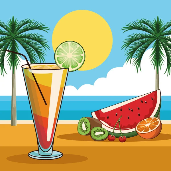 Tropische cocktail drinken — Stockvector