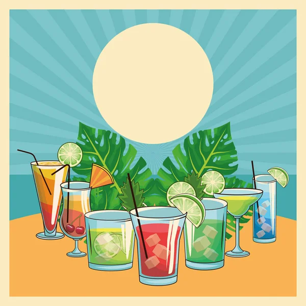 Cartel de cóctel tropical — Vector de stock