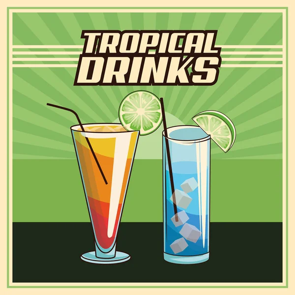 Tropische cocktail poster — Stockvector