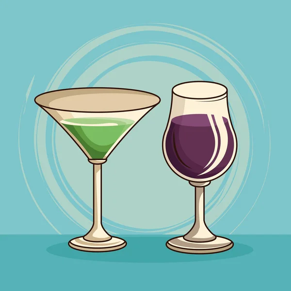 Алкогольные напитки изолированы — стоковый вектор