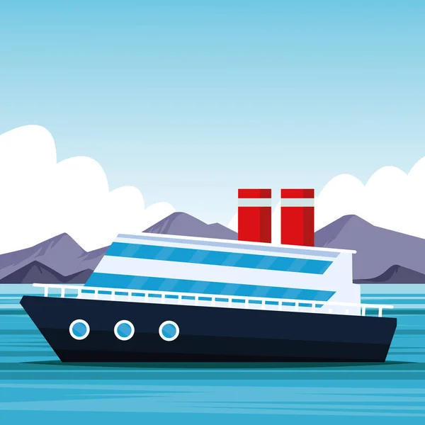 Kreuzfahrtschiff Cartoon — Stockvektor