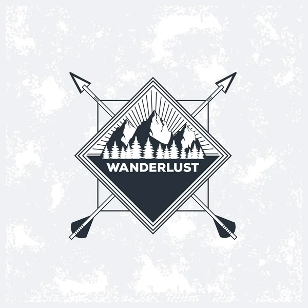 Logo avventura vagabondaggio — Vettoriale Stock