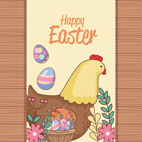 Tarjeta feliz día de Pascua — Vector de stock