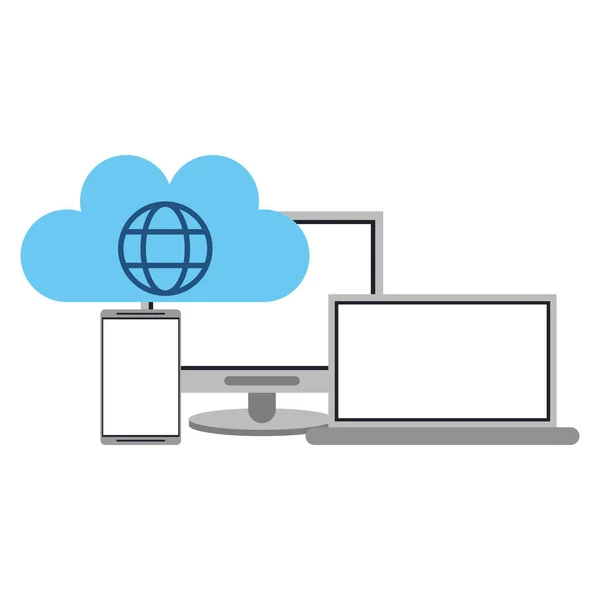 Tecnología de cloud computing — Vector de stock