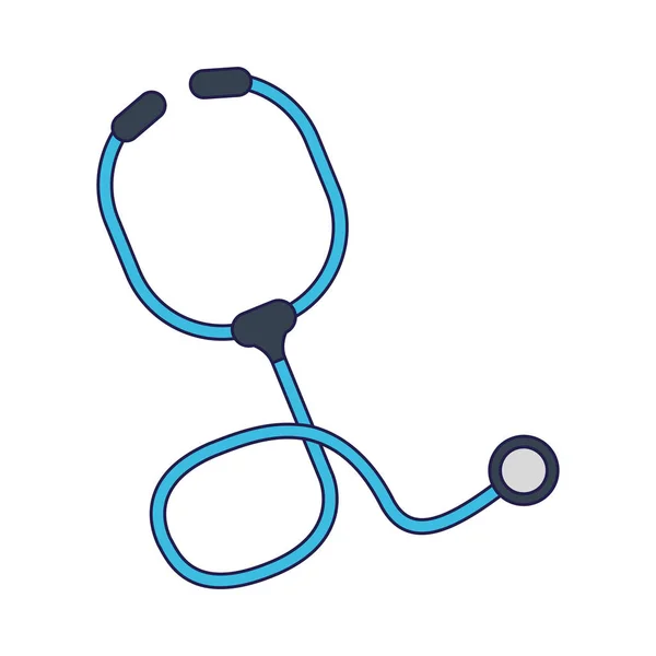 Estetoscópio médico símbolo linhas azuis — Vetor de Stock