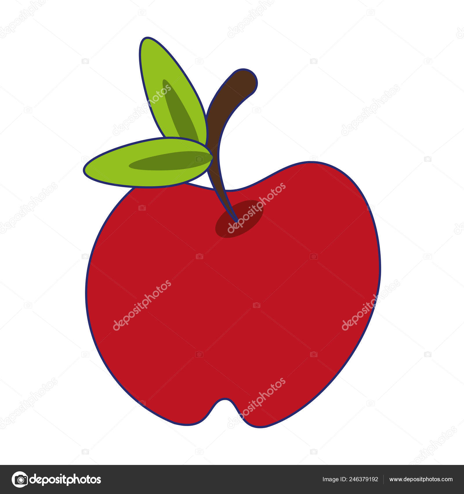 Apple fruit symbol cartoon Stock Illustration by ©jemastock #246379192