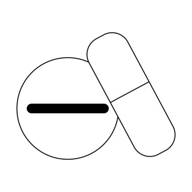 Tıp ve pill uyuşturucu siyah ve beyaz