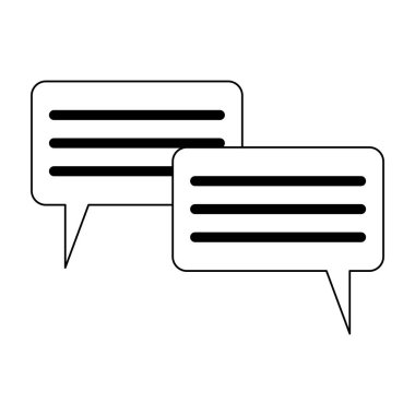 Sohbet kabarcıklar izole siyah ve beyaz sembolü