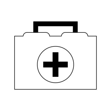 ilk tıbbi çanta siyah ve beyaz yardımcıları