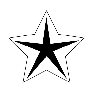 Yıldız şekli sembol siyah ve beyaz