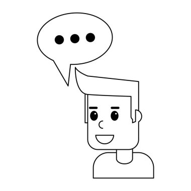 kabarcık konuşma sembol siyah ve beyaz adamla