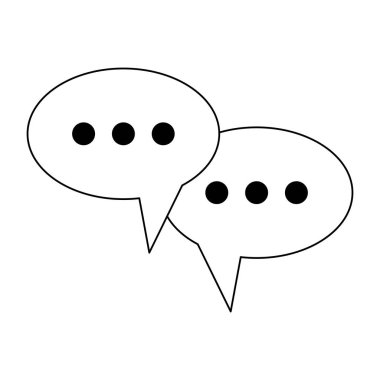 Sohbet kabarcıklar sembol siyah ve beyaz
