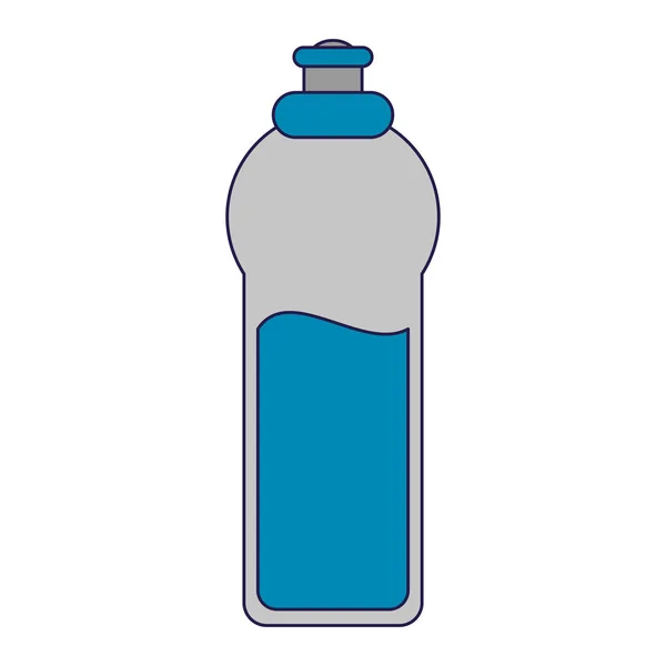 Garrafa de água isolado símbolo linhas azuis — Vetor de Stock