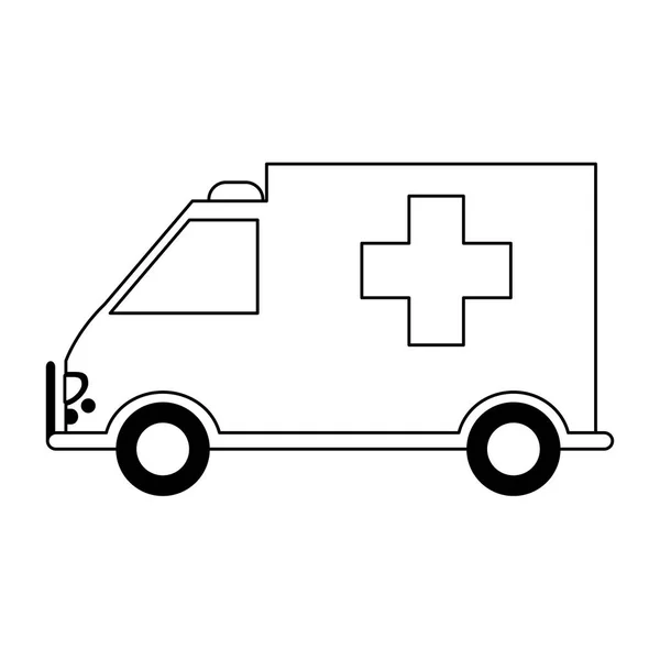 Amulância emergência médica preto e branco —  Vetores de Stock