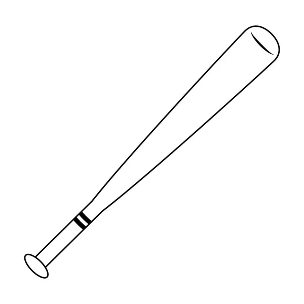 Baseball bat sport symbol svart och vitt — Stock vektor