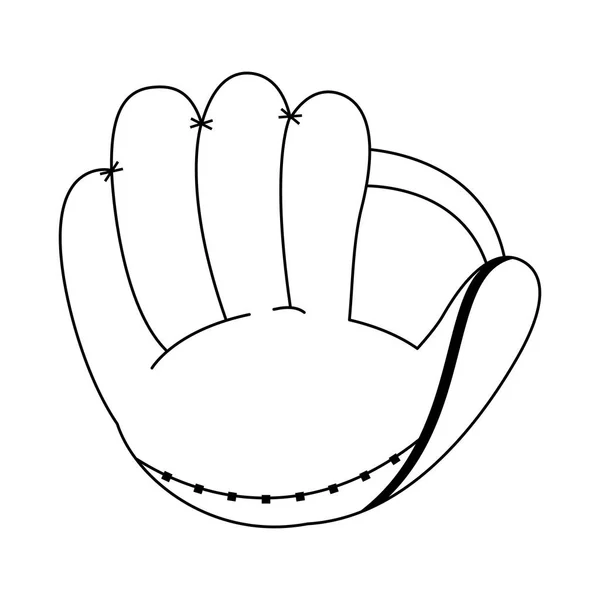 Baseballová sportovní kožené rukavice černé a bílé — Stockový vektor