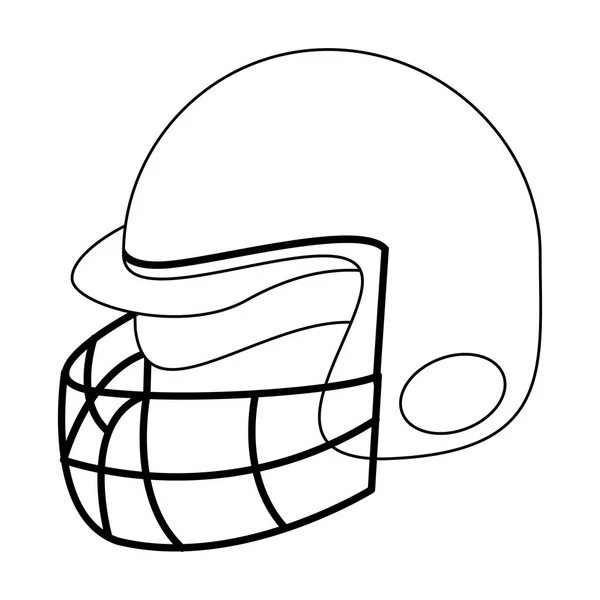 Beisebol esporte capacete máscara preto e branco —  Vetores de Stock