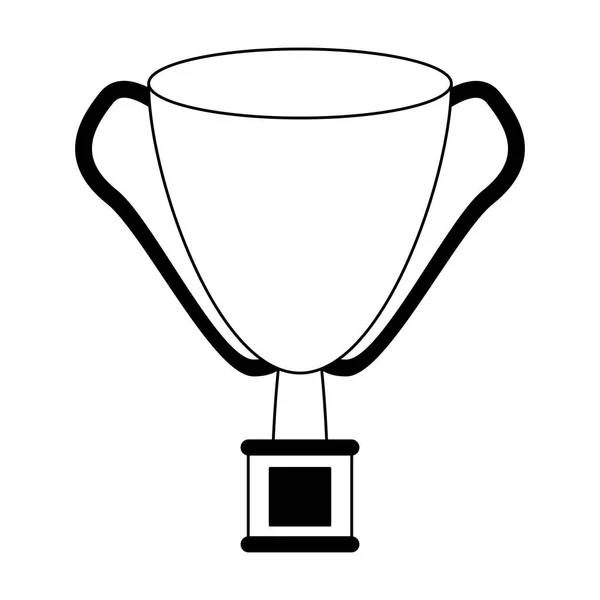 Trofeo taza símbolo blanco y negro — Archivo Imágenes Vectoriales