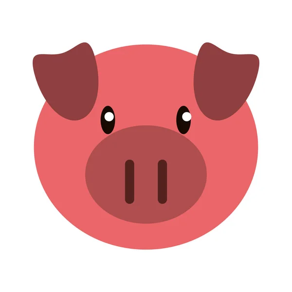 돼지 동물 머리 만화 — 스톡 벡터