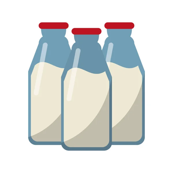 Conjunto de botellas de leche — Archivo Imágenes Vectoriales