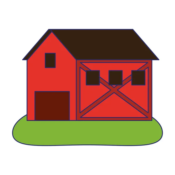 Casa de granja edificio símbolo — Vector de stock