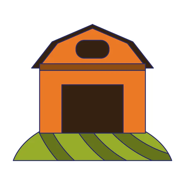 Farm house byggnad symbol — Stock vektor