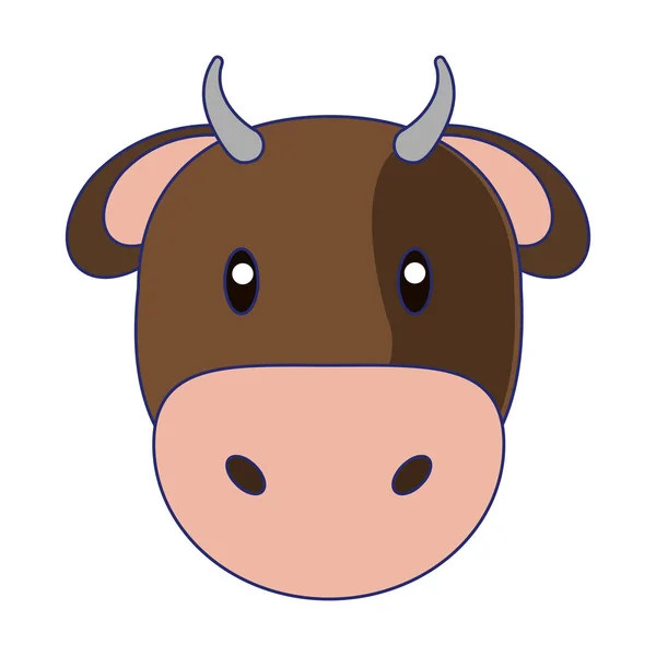 Tête de vache animal dessin animé — Image vectorielle