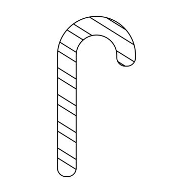 Şeker sopa çizgi film siyah ve beyaz