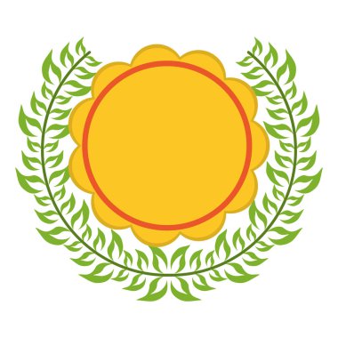 Rozet arma çelenk ile yaprakları